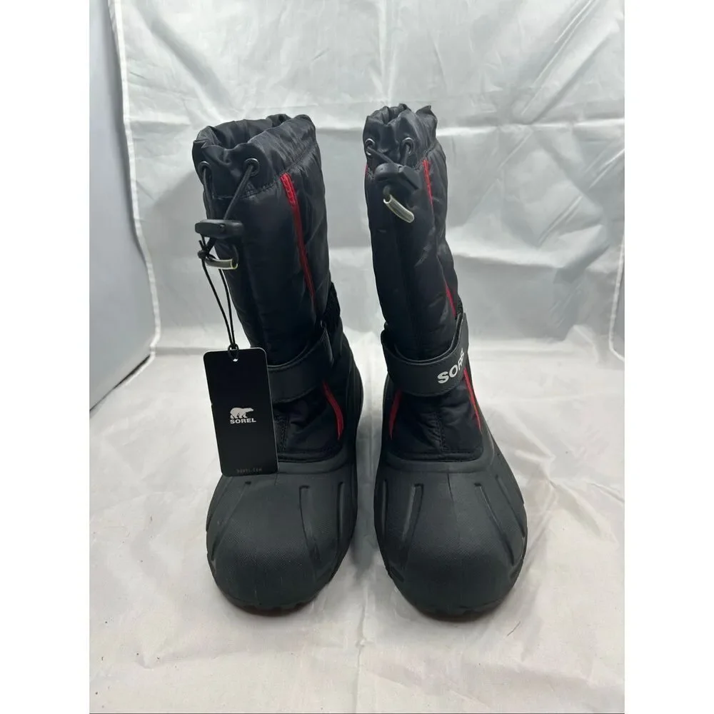 Sorel Winter Snow Boots Black Red Waterproof Thermal Size 6 Women
